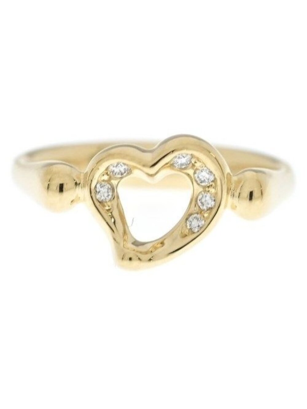 Tiffany & Co Open Heart Ring 18k Yellow Gold 750 Diamond New
